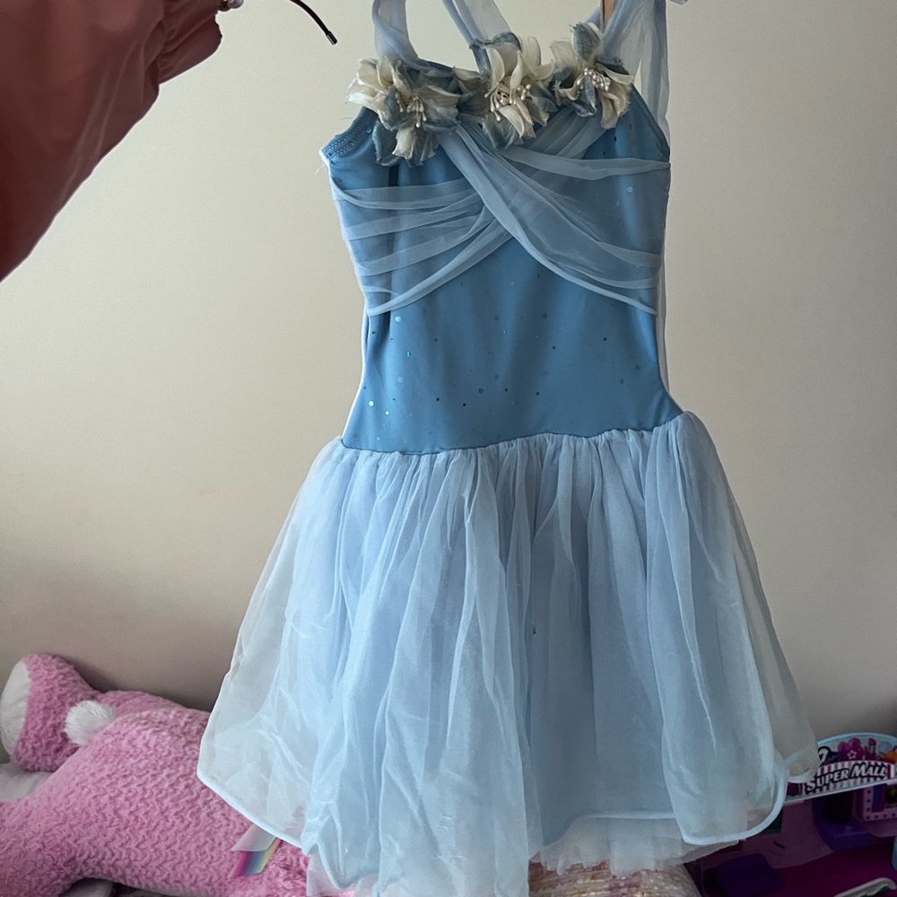 Fairy princess light blue dress girls custome